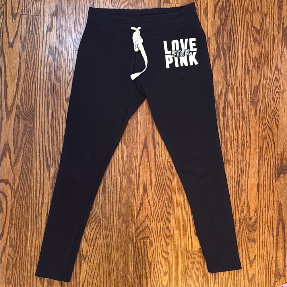 Victoria’s Secret Black Love Pink Drawstring Sweatpants
